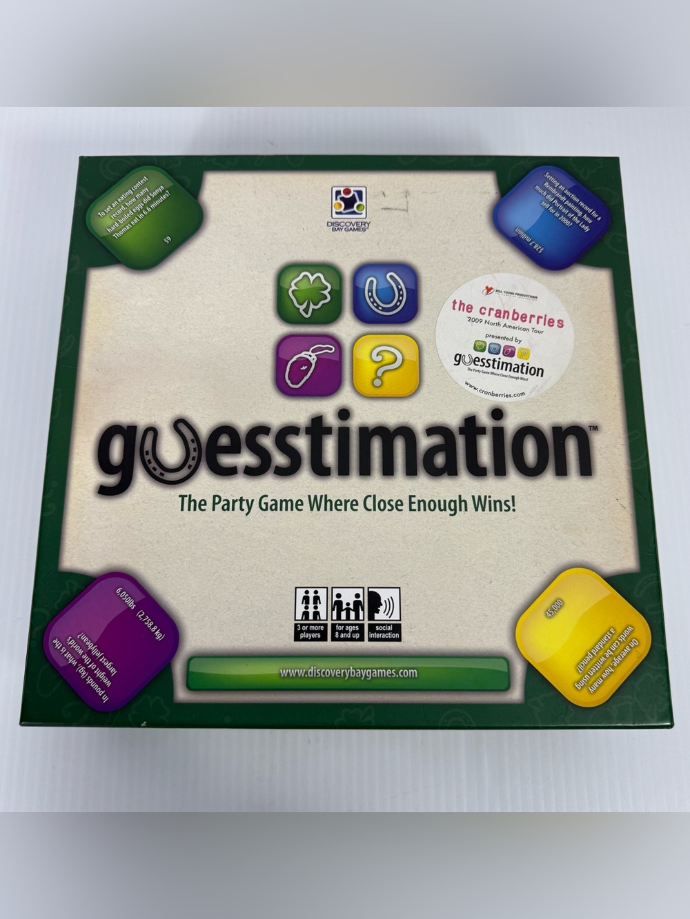 Guesstimation Party Board Game Discovery Bay Complete 2009 Cranberries Edition